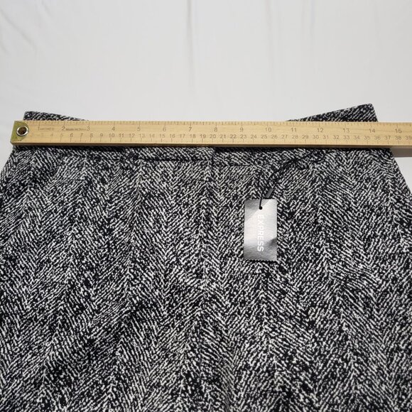 Express Womens Pants Columnist Ankle Size 4 Knit Mid Rise Herringbone Print NWT - Picture 10 of 16